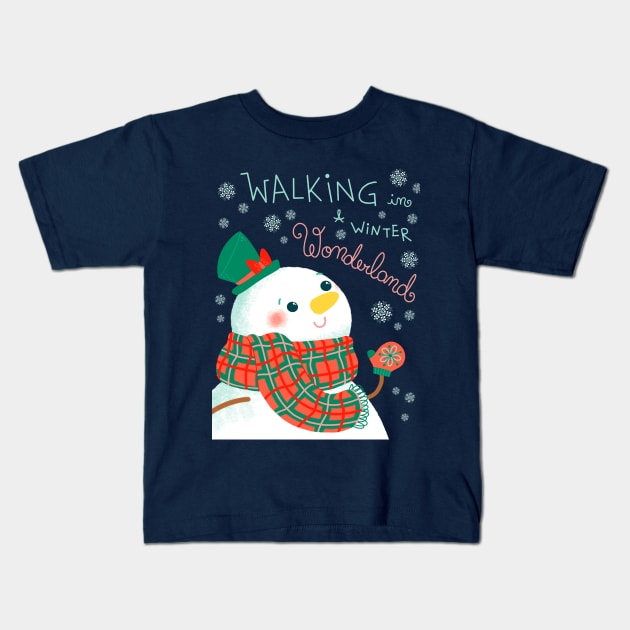 Christmas winter wonderland Kids T-Shirt by Angela Sbandelli Illustration and Design